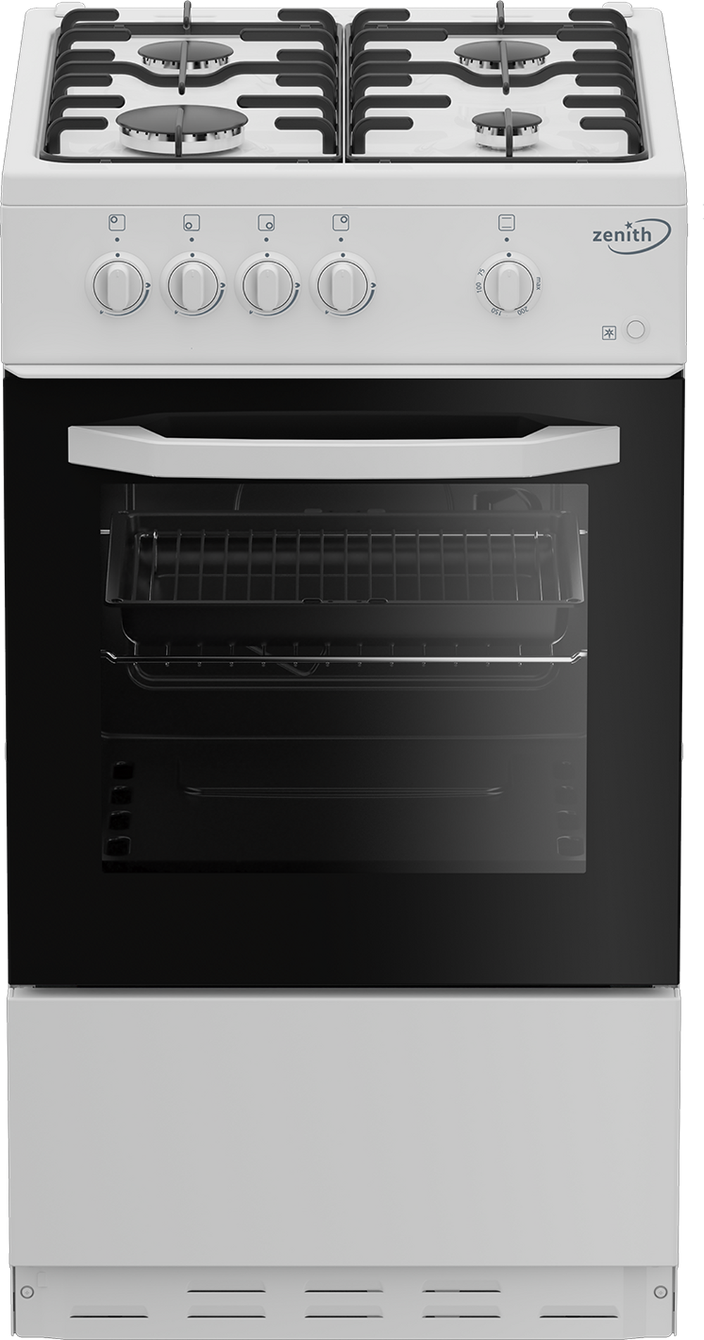 ZENITH 280ZE501W Freestanding Single Oven Gas Cooker and 4 ring Gas Hob• 5x